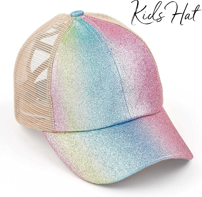 A Elastic Band-ombre Sparkle Glitter Pink-kids