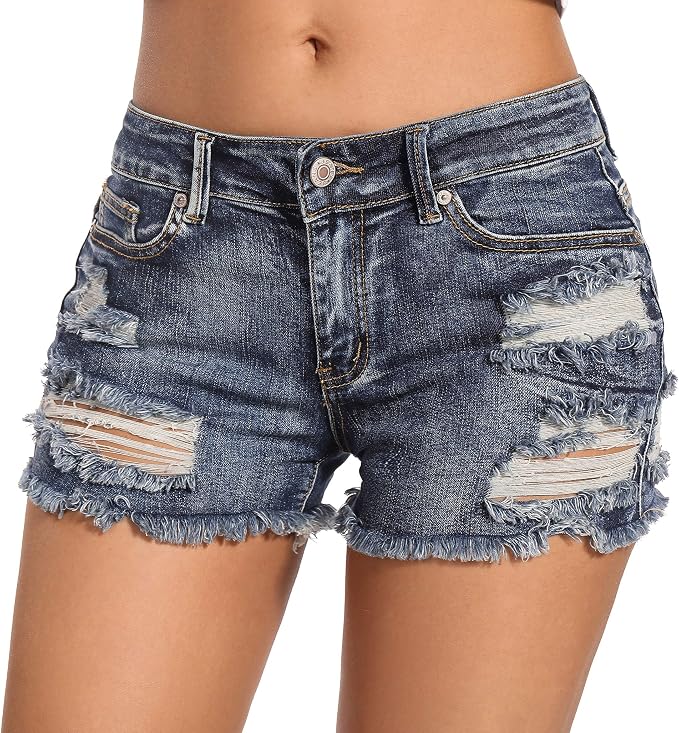 Frayed Raw Hem 58# - Mid Blue